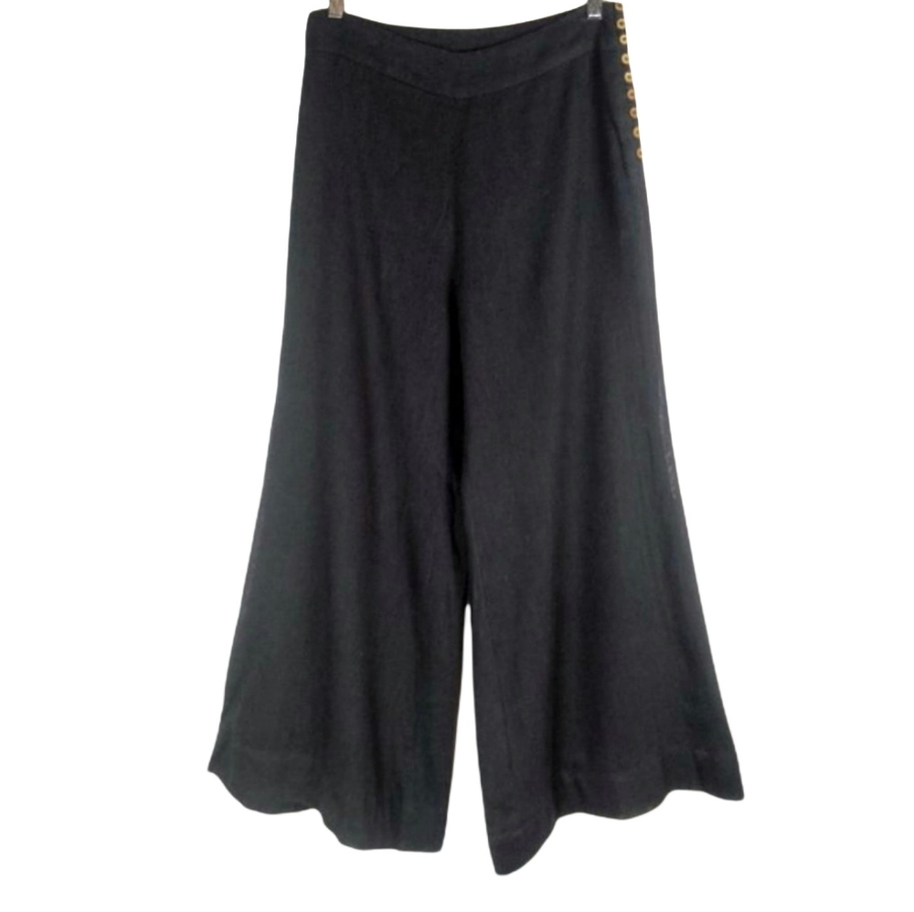 Free people black pants wide leg palazzo